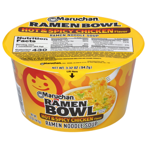 Maruchan Hot & Spicy Chicken Flavor Ramen Bowl, 3.32 oz (94.2 g)