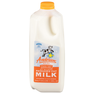 Anderson Dairy 2% Milkfat Reduced Fat Milk 0.50 Gal, 0.5gal