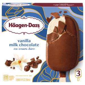 Haagen-Dazs Vanilla Milk Chocolate Ice Cream Bars, 3 bars [9 fl oz (266 ml)]