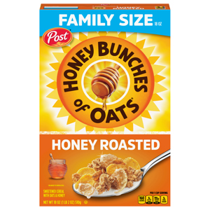 Honey Bunches of Oats Cereal, Honey Roasted, Family Size, 18 oz (1 lb 2 oz) 510 g
