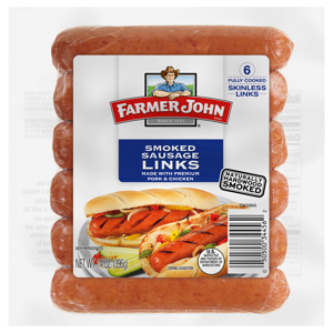 Farmer John Skinless Smoked Sausage Links, 6 links [14 oz (396 g)]]