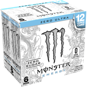 Monster 6 Pack Zero Ultra Zero Sugar Energy Drink, 6 - 12 fl oz (355 ml) cans [72 fl oz (2.13 l)]