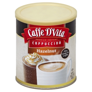 Caffe D Vita Cappuccino, Premium Instant, Hazelnut, 16 oz (1 lb) 453.6 g