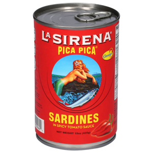 LA SIRENA SARDINES, IN SPICY TOMATO SAUCE, PICA PICA, 15 OZ (425 G)