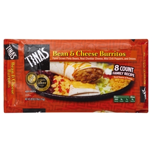 Tinas Burrito, Bean & Cheese, 8 burritos [32 oz (2 lb) 0.9 kg]