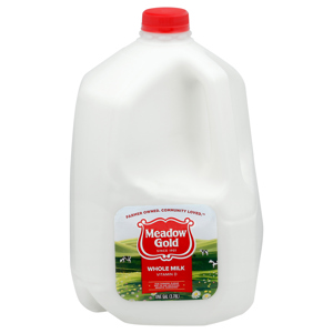Meadow Gold Milk, Whole, one gal (3.78 l)