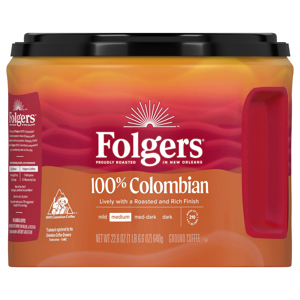Folgers Ground Medium 100% Colombian Coffee, 22.6 oz (1 lb 6.6 oz) 640 g