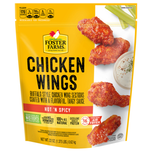 Foster Farms Chicken Wings, Hot 'N Spicy, 22 oz (1.375 lbs) 0.62 kg