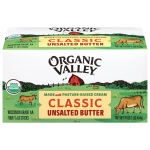 Organic Valley Unsalted Classic Butter, 16 oz (1 lb) 454 g