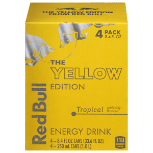 Red Bull Tropical Energy Drink, 4 - 8.4 fl oz (250 ml) cans [33.6 fl oz (1.0 l)]