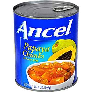 Ancel Papaya Chunks in Heavy Syrup, 34 oz