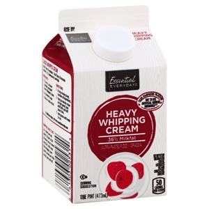 Essential Everyday Whipping Cream, Heavy, 36% Milkfat, one pint (473 ml)