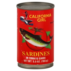 California Girl Sardines, In Tomato Sauce, 5.5 oz (155 g)