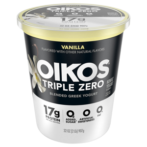 Oikos Triple Zero Triple Zero Vanilla High Protein Nonfat Greek Yogurt, 32 oz (1 lb) 907 g