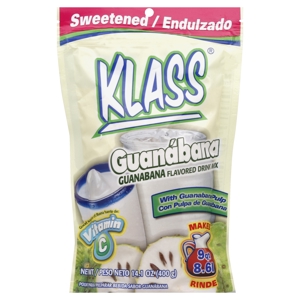 Klass Flavored Drink Mix, Sweetened, Guanabana, 14.1 oz (400 g)