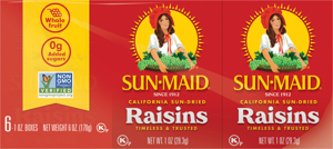 Sun-Maid California Sun-Dried Raisins, 6 - 1 oz boxes [6 oz (170 g)]