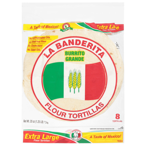 La Banderita Burrito Grande Extra Large Flour Tortillas, 8 tortillas [20 oz (1.25 lb) 568 g]