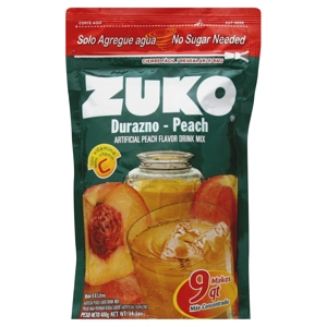 Zuko Drink Mix, Peach, 14.1 oz (400 g)