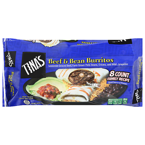 Tina's Beef & Bean Burritos, 8 ct, 32 oz