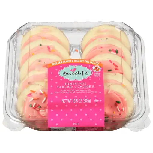 Sweet P's Bake Shop Sugar Cookies, Frosted, Pink, oz (383 g)