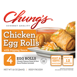 Chung's Egg Rolls, Chicken, 4 egg rolls [12 oz (340 g)]