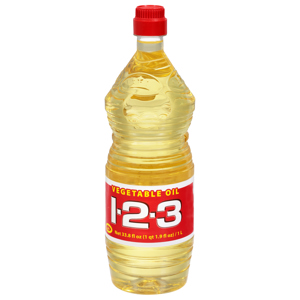 1 2 3 Vegetable Oil, 33.8 fl oz (1 qt 1.9 fl oz) 1 l