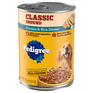 Pedigree Classic Ground Chicken & Rice Dinner Food for Dogs, 13.2 oz (375 g)