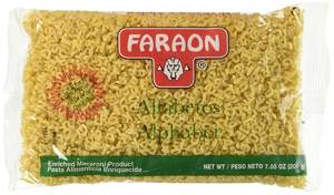 Faraon Alfabetos, Alphabet Pasta, Enriched Macaroni Product, 7 oz