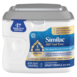 Similac Infant Formula with Iron, Milk-Based Powder, 20.6 oz (1.28 lb) 584 g