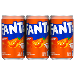 Fanta Soda, Orange, 6 - 7.5 fl oz (222 ml) cans