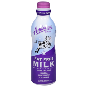 Anderson Dairy Fat Free Milk 1 Qt
