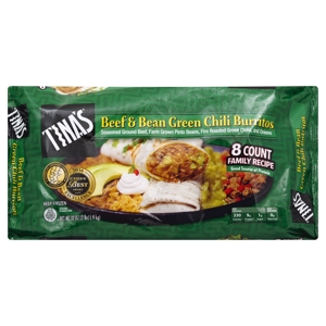 Tinas Burrito, Beef & Bean Green Chili, 8 burritos [32 oz (2 lb) 0.9 kg]