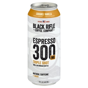 Black Rifle Coffee, 100% Columbian, Espresso 300 mg, Caramel Vanilla, Triple Shot, 15 fl oz (443 ml)