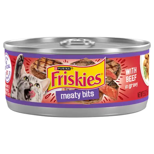 Pets Specials 64 Gonzales Friskies Cat Food With Beef In Gravy Meaty Bits Adult 5.5 Oz 156 G