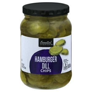 Essential Everyday Hamburger Dill, Chips, 16 fl oz (473 ml)
