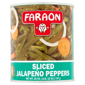 Faraon Sliced Jalapeno Peppers, 26 oz
