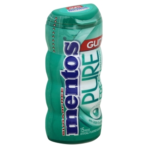 Mentos Gum, Spearmint, with Green Tea Extract, 15 pieces