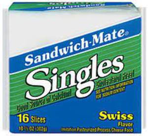 Sandwich-Mate Singles, Swiss Flavor, 16 Slices, 10.67 oz