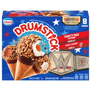 Drumstick Chocolate, Vanilla, Vanilla Caramel Cones Variety Pack, 8 cones [36.8 fl oz (1.088 l)]