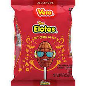 Vero Elotes Strawberry Lollipops Coated with Chili Powder, 40 ct, 1 lb 3.6 oz