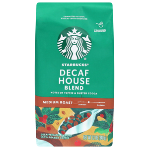 Starbucks Coffee, 100% Arabica, Ground, Medium Roast, House Blend, Decaf, 12 oz (340 g)