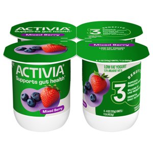 Activia Mixed Berry Probiotic Low Fat Yogurt, 4 - 4 oz (113 g) units [1 lb (453 g)]