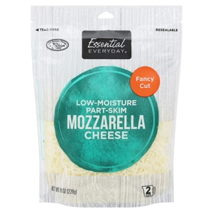 Essential Everyday Cheese, Mozzarella, Part-Skim, Low-Moisture, Fancy Cut, 8 oz (226 g)