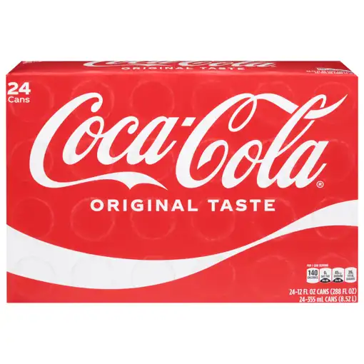 Coca-cola Cola, Original Taste, 24 - 12 Fl Oz (355 Ml) Cans [288