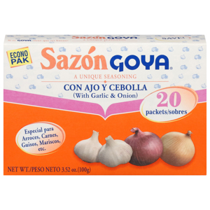 Sazon Goya Seasoning, with Garlic & Onion, Econo Pak, 20 packets [3.52 oz (100 g)]