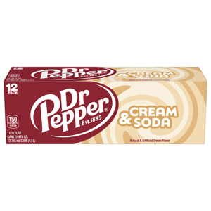 Dr Pepper Cream & Soda, 12 - 12 fl oz (355 ml) cans [144 fl oz (4.3 l)]
