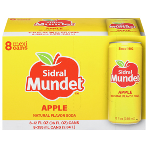 Sidral Mundet Soda, Apple, 8 - 12 fl oz (355 ml) cans [96 fl oz (2.84 l)]