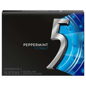 5 Sugarfree Peppermint Cobalt Gum, 15 sticks