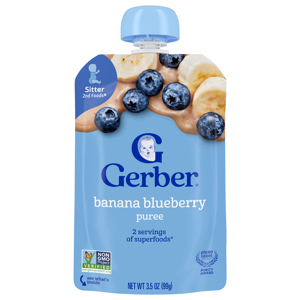 Gerber Sitter 2nd Foods Banana Blueberry Puree, 3.5 oz (99 g)