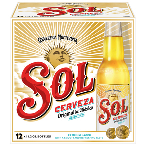 Sol Premium Lager Cerveza Beer, 12 - 11.2 oz bottles